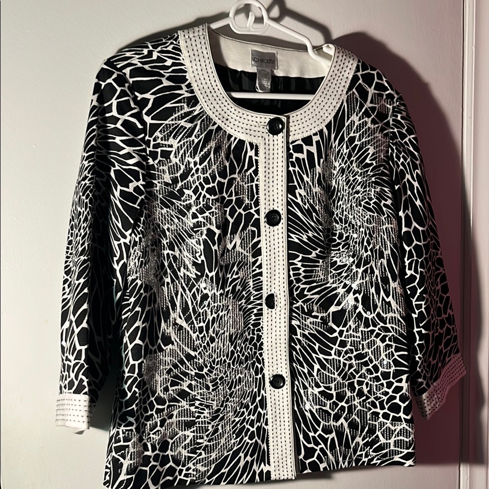 Chico's Elegant Black and White Jacket